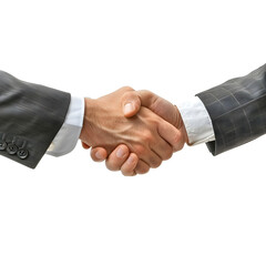 handshake between two businessmen isolated on transparent background