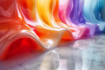 Poster - Eye-catching graphic with liquid-like flows in candy-inspired hues, reflecting creativity and imagination