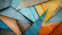 From The Above Arrangement Of Vibrant Cardboard Sheets In Tones Of Blue, Grey, And Brown