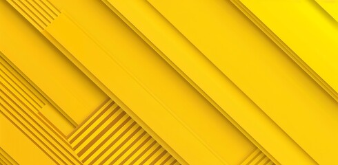 Poster - Dynamic and bold yellow geometric shapes forming an abstract, energetic, and modern pattern