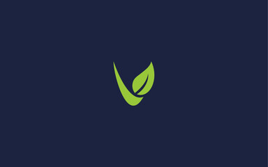 letter v with leaves logo icon design vector design template inspiration