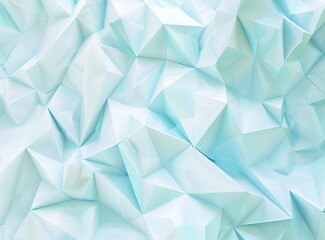 Wall Mural - This image features a seamless pattern with a 3D effect, composed of turquoise and white polygonal shapes creating a modern abstract design