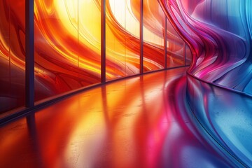 Poster - An image with an array of glossy, curved shapes in warm tones, evoking a sense of fluidity and elegance