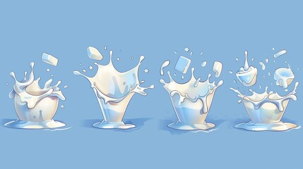 Poster - Animation sprite sheet of a milk splash sequence