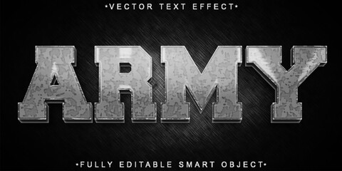 Poster - gray camo army vector fully editable smart object text effect
