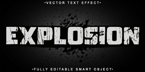Canvas Print - Worn Explosion Vector Fully Editable Smart Object Text Effect