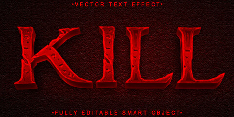 Poster - Red Horror Killer Vector Fully Editable Smart Object Text Effect