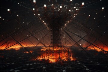 Poster - Intricate Structural connection information data. Backdrop science. Generate Ai