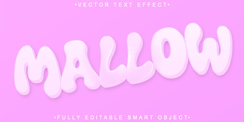 Poster - Sweet Cute MarshMallow Vector Fully Editable Smart Object Text Effect