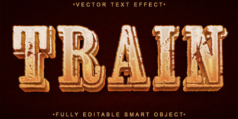 Poster - Worn Train Vector Fully Editable Smart Object Text Effect