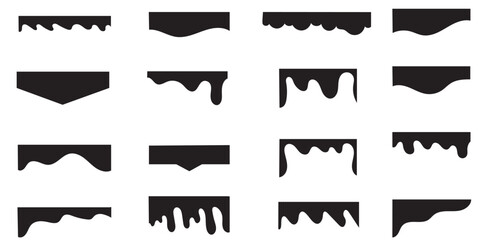 Website border, web page divider shapes. Geometric and organic separator headers for graphic design template - app, banner, page, poster, menu. Isolated Vector Illustration. EPS 10