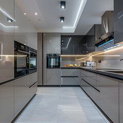 modern kitchen in house