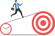 © WS DESIGN - Businessman running on the treadmill clock-Time to target concept