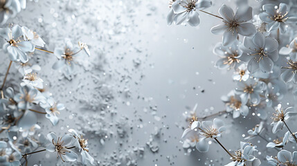 A white flower with drops of water on it.