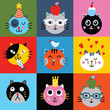 Cute seamless background with funny cats. Can be used for wallpaper, pattern fills, web page background,textile, postcards.