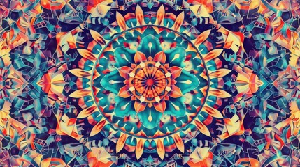 Kaleidoscopic tapestry in vibrant hues