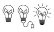 Light bulb with leaf eco icon outline set, Green Eco Energy Icon with leaf, vector combination of bulb.