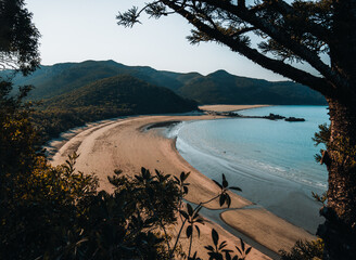 Wall Mural - aerial view of a panorama of paradise australian beaches in cape hillsborough national park the famo