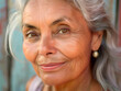 Portrait of beautiful classy attractive older woman, Latin Mediterranean classical beauty.