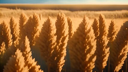 Poster - Field of Ripe Wheat Ready for Harvesting Generative AI