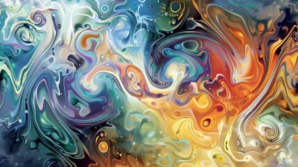 Poster - A mesmerizing abstract artwork with vibrant colors and swirling patterns.