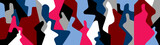 Fototapeta Młodzieżowe - internet people social network abstract vector illustration , group of people multicolored silhouettes