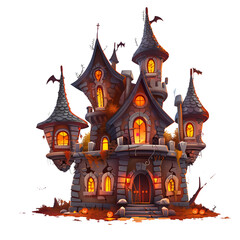 Canvas Print - Illustration of Halloween castle