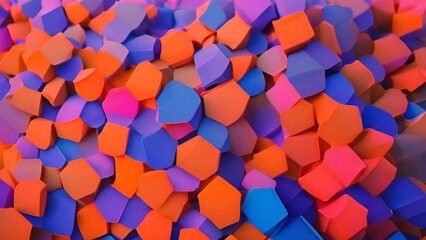Aufkleber - large group of orange and blue cubes generative ai