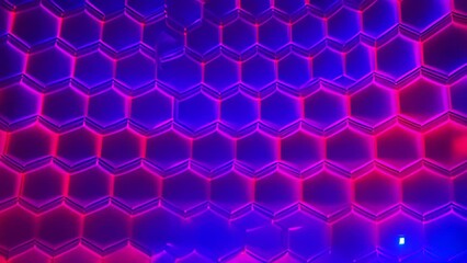 Aufkleber - hexagonal shapes in purple and red background generative ai