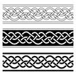 Set of national viking seamless ornament borders. Vector illustration. Celtic style border isolated on white background.