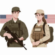 army vector illustrations