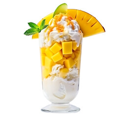 Wall Mural - Ice cream in a tall, delicious glass on a transparent background PNG