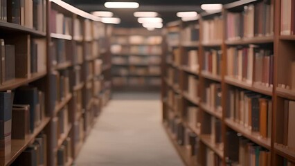 Poster - Long Row of Books in a Library Generative AI