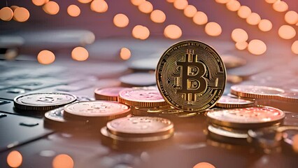 Poster - Bitcoin on Laptop Screen Generative AI