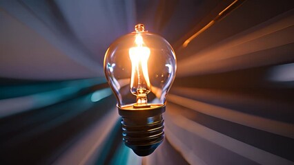 Poster - Illuminated Light Bulb on Table Generative AI