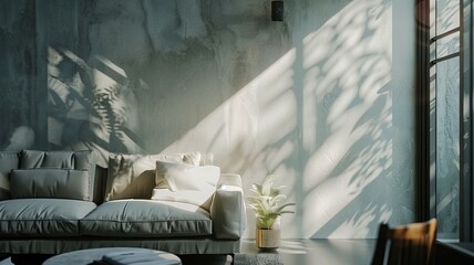 Wall Mural - Cozy and Serene Minimalist Bedroom with Ample Natural Light and Elegant Film Score Ambiance