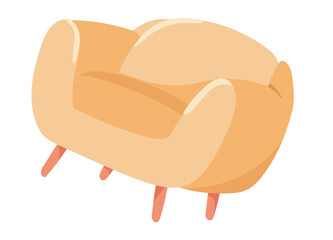 Poster - Cozy armchair in flat design. Comfortable couch for home or office interior. Vector illustration isolated.