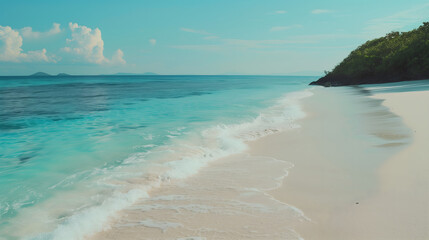 Wall Mural - Secluded Paradise: Tropical Beach with White Sand and Turquoise Waters