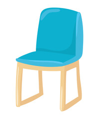 Poster - Comfortable chair in flat design. Soft upholstery chair on wooden legs. Vector illustration isolated.