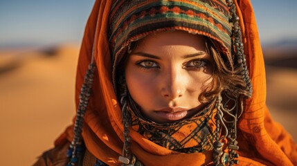 Wall Mural - portrait of a woman in traditional middle eastern clothing