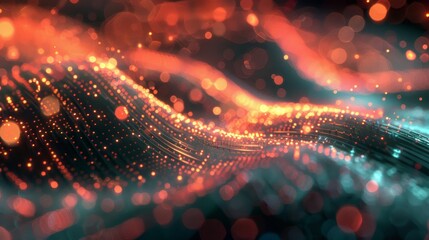 Wall Mural - digital background for tech, ai, data, audio and graphics