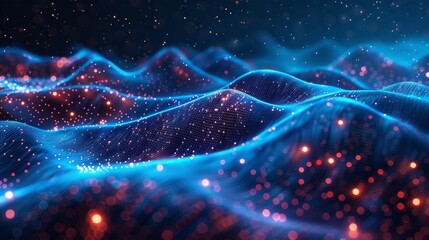 Wall Mural - digital background for tech, ai, data, audio and graphics