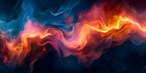Wall Mural - A colorful, swirling line of fire in space