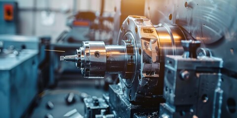 Poster - Detailed view of a machine in a factory, suitable for industrial concepts