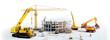 © sizsus - multifloor residential building housing project for under construction site and off plan real estate investment infrastructure progress, miniature section model style as wide banner copyspace