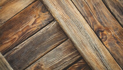 Poster - old planks wooden background or wood grain brown texture