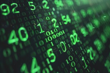 Poster - Close-up view of numbers on a computer screen, suitable for technology concepts