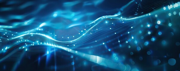 Aufkleber - Digital backdround ideal for technological operations, neural networks, AI, data transmission and encryption, digital archives, audio and visual representations, scientific research