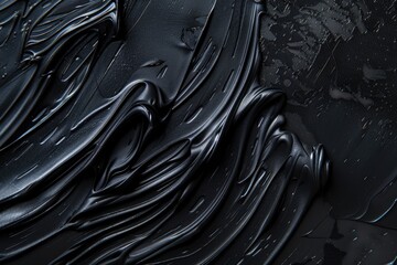 Poster - Close up of black paint on surface, versatile for various projects