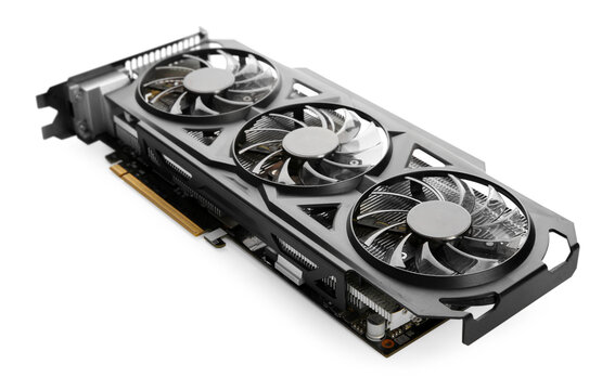 One computer graphics card isolated on white